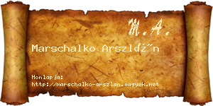 Marschalko Arszlán névjegykártya